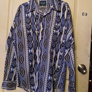 Wrangler Aztec pearlsnap long sleeve button up